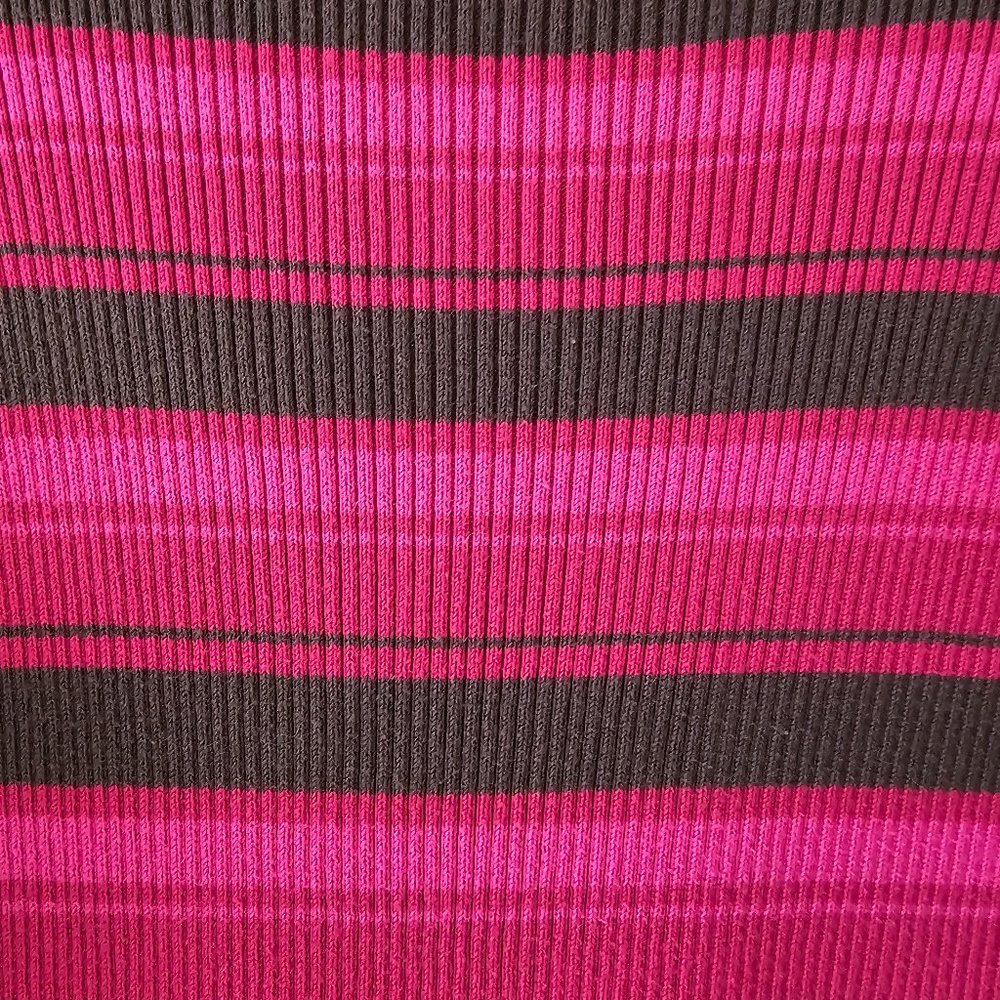 Petite Sophisticate LS Striped Ribbed Turtleneck Top | Like New | SP | Pink BRN - Picture 13 of 15